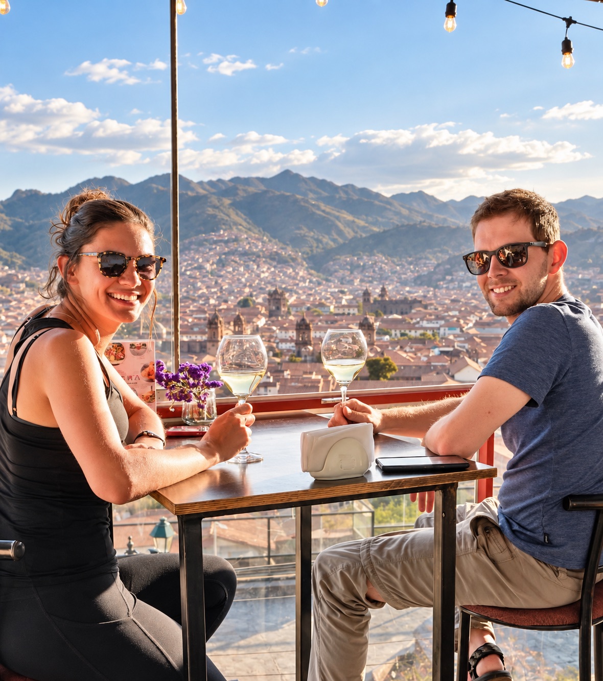Visitantes disfrutando la vista panorámica de Cusco desde CIMA