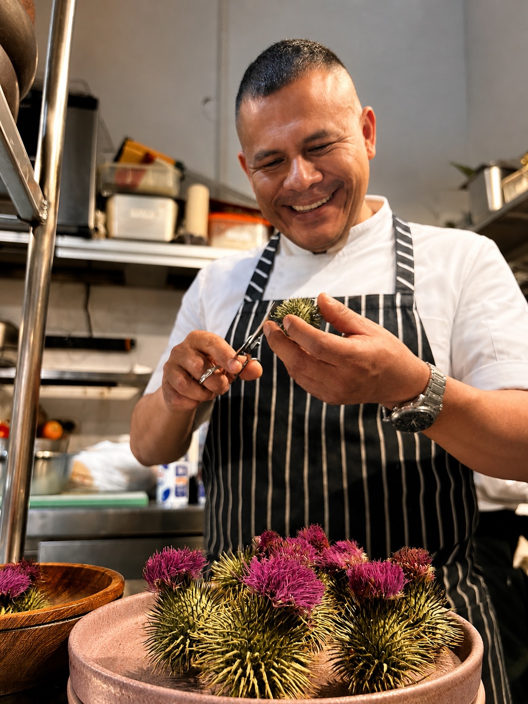 MARE chef selecting an ingredient