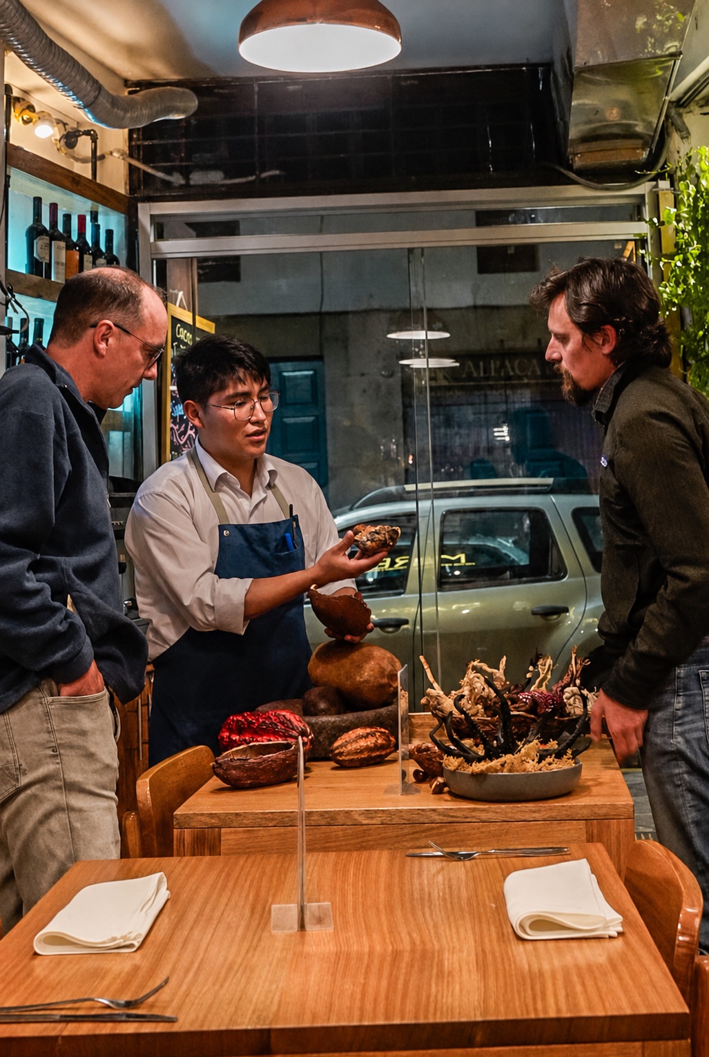 The origin of ingredients presented to guests